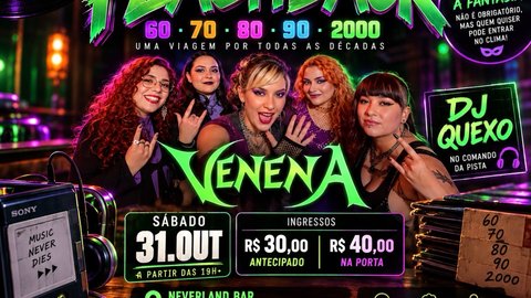 Balada Flashback do Neverland com Banda Venena e DJ Quexo